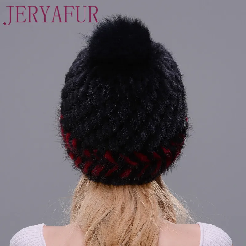 Женская шапка из меха норки JERYAFUR зимняя Лыжная Шапка Кепка с внутренней
