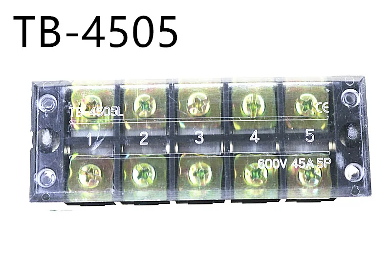 

5pcs TB Terminal Block TB-4505 Panel Mounted Terminal Connector 600V 45A 5 Position