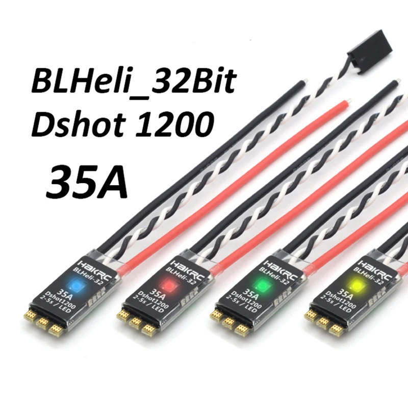 4 шт. HAKRC BLHeli_32 бит 35A 2-5 s ESC встроенный СВЕТОДИОДНЫЙ Поддержка Dshot1200 Multishot для FPV Радиоуправляемый Дрон