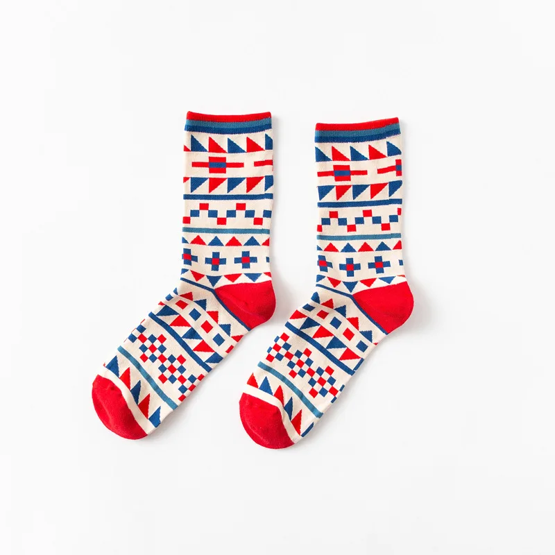 Moda Socmark брендовые носки для мужчин и женщин, настольный теннис, облака, геометрические узоры, счастливые носки, хлопковые мужские модные длинные забавные носки для мужчин - Цвет: 50210