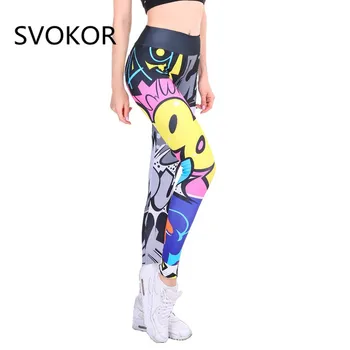 

SVOKOR Christmas Women Leggings Plus Size Leggings Women Sexy Fashion Push Up Slim Fitness Legging gothic Digital Printing