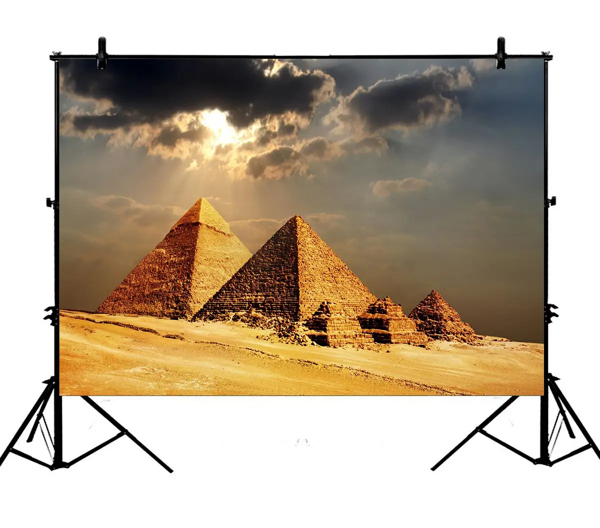 

5x7ft Egyptian Khufu Pyramid Bad Weather Wallroom Mural Polyester Photo Background Portrait Backdrop