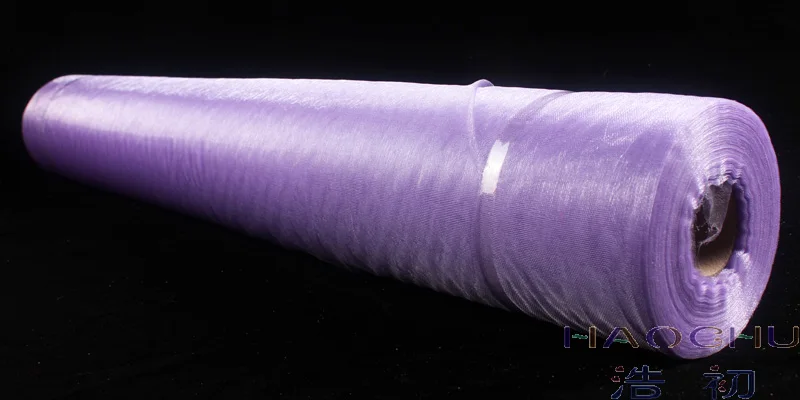 HAOCHU 50 м X 150 см белая свадебная органза тюль рулон для DIY вечерние фон со стулом Пояса Лук десертный стол пеленки бегуны год - Цвет: light purple