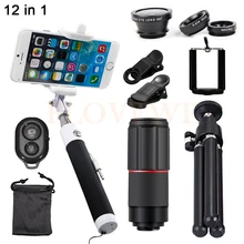 12в1 телефон камера lentes широкоугольный Макро рыбий глаз линзы Телескоп 8X зум телеобъектив для Xiaomi redmi 2 3 S 4 MI4 MI5 MI6