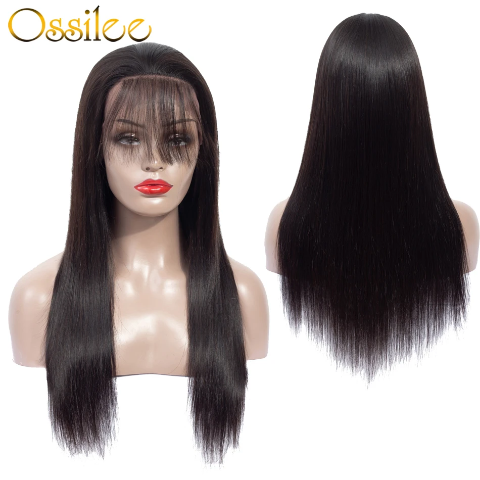 Ossilee синтетические волосы на кружеве натуральные волосы Искусственные парики для черный для женщин волосы remy прямые натуральные волосы