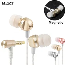 On sale Cute Mini MEMT X5 In Ear Earphones Headset Stereo Earbuds Monitor auriculares Hifi Bass Metal Magnet Earphones fone de ouvido