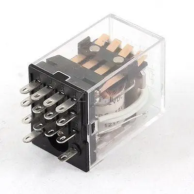 

JQX-13F DC 12V Coil Green LED Power Electromagnetic Relay 14 Terminals 4P2T