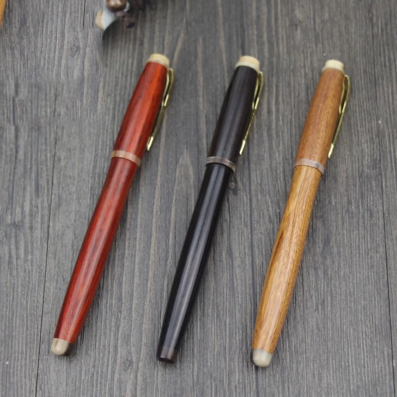 

Luxury Handmade Wooden Fountain Pen Screw Type Natural oxhorn Pen as Creative Gift for business and school office for 3 options