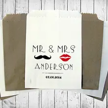 Пользовательские Губы Усы Свадебные попкорн Конфеты стол Лолли мешки день рождения Свадебный душ Bakery Cookie десертов подарочные сувениры пакеты