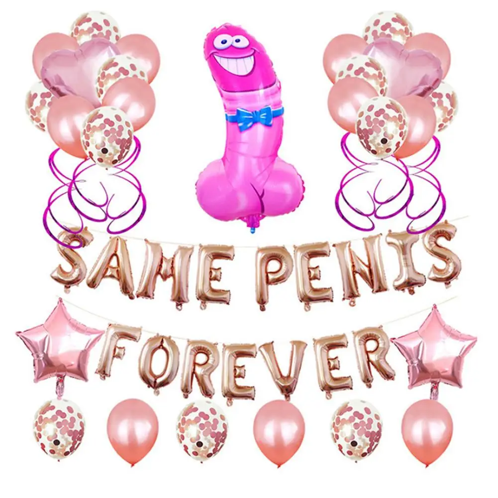 

16 Inch Balloon Set Bachelorette Party Decorations Kit Same P Forever Banner Sign Tissue Paper Pom Poms Paper Lanterns