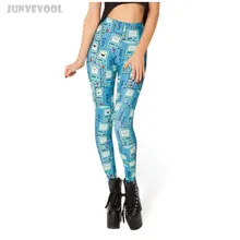 Женские леггинсы с рисунком галактики небесно-голубые Бесшовные Брюки женские осенние Капри эластичные по щиколотку