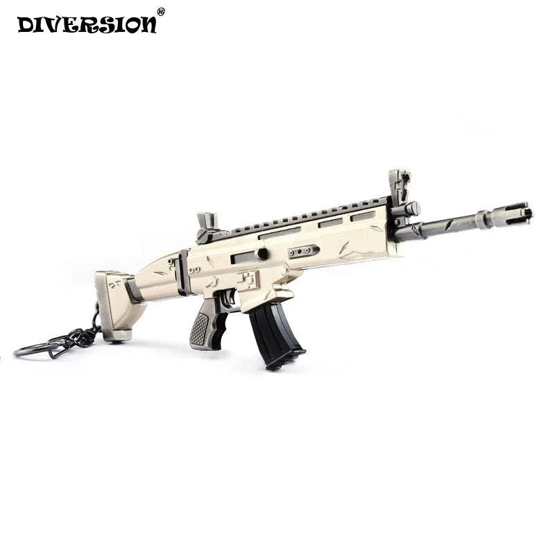

Fortress Night games action figure weapons SCAR Rifle model 17cm fortint keychian metal weapons rifle scar keychain toys
