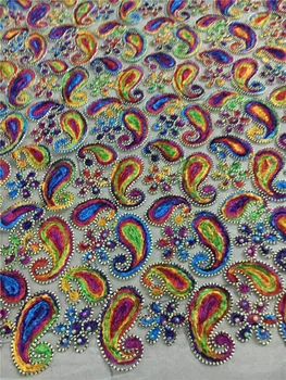 

Good looking embroidered tulle lace fabric BZL-120319 with beautiful beads nice lace fabric for party dress