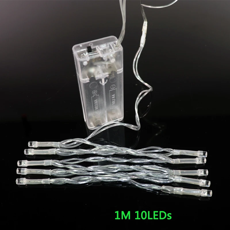 

New Year 1m LED String Lights AA Battery Operated Waterproof Fairy LED Christmas Lights For Holiday Party Wedding Decoration