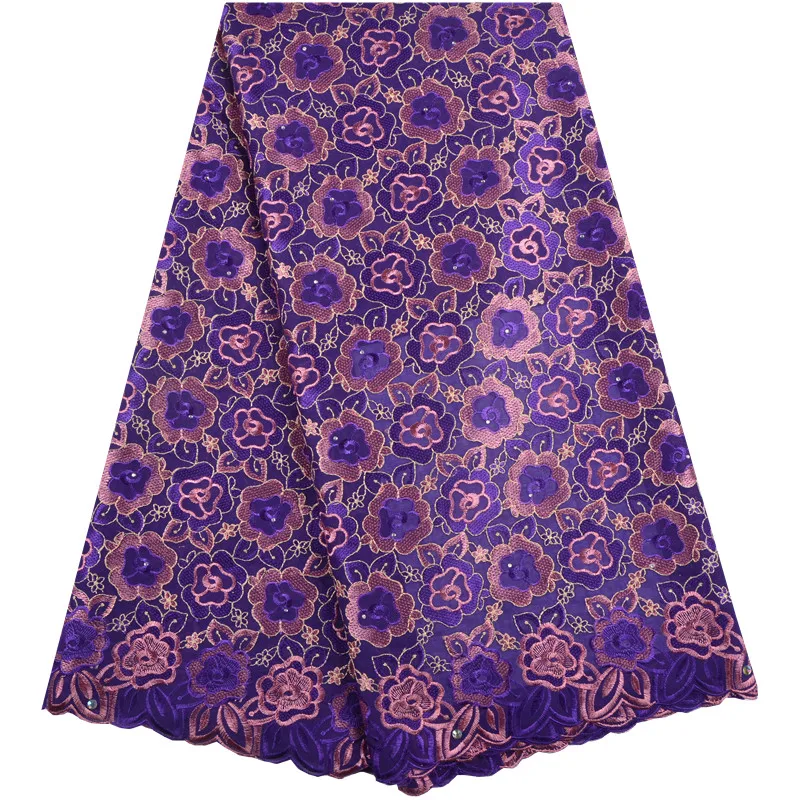 

Purple New Design Africa Cotton Swiss Voile Lace 2019 High Quality Swiss Voile Lace In Switzerland African Lace Fabric F1344