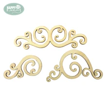 3 styles mixed auspicious clouds Wood Shapes DIY Craft Laser Cut Craft Embellishment for DIY Decorations