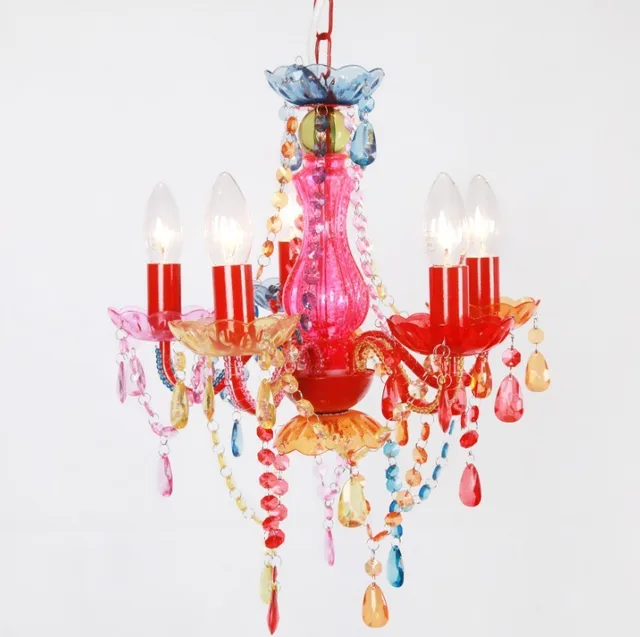 us $102.0 |modern fashion multicolor/pink chandelier kids lighting for  bedroom pendant children lamp kids room lights decorative chandelier-in  pendant