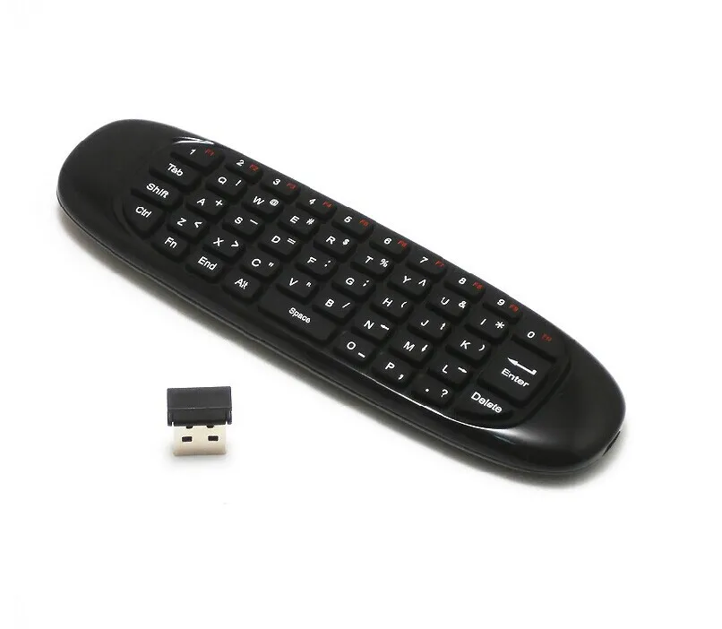 Новая подсветка C120 air mouse 6 осей гироскоп английский перезаряжаемый C120 мини беспроводная клавиатура 2,4G для Android tv Box PC