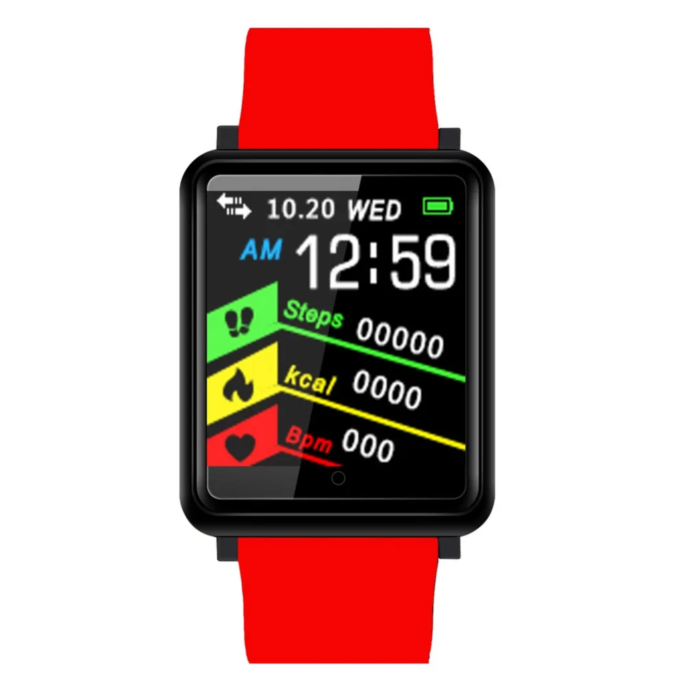 Большой Экран F1 умные часы монитор сердечного ритма браслет Sports Tracker Bluetooth Smartwatch