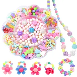 420-530 шт яркие игрушки шарики Jewelry Цепочки и ожерелья делает комплект девушки DIY цепочка ручной работы бусы Набор образовательных игрушек