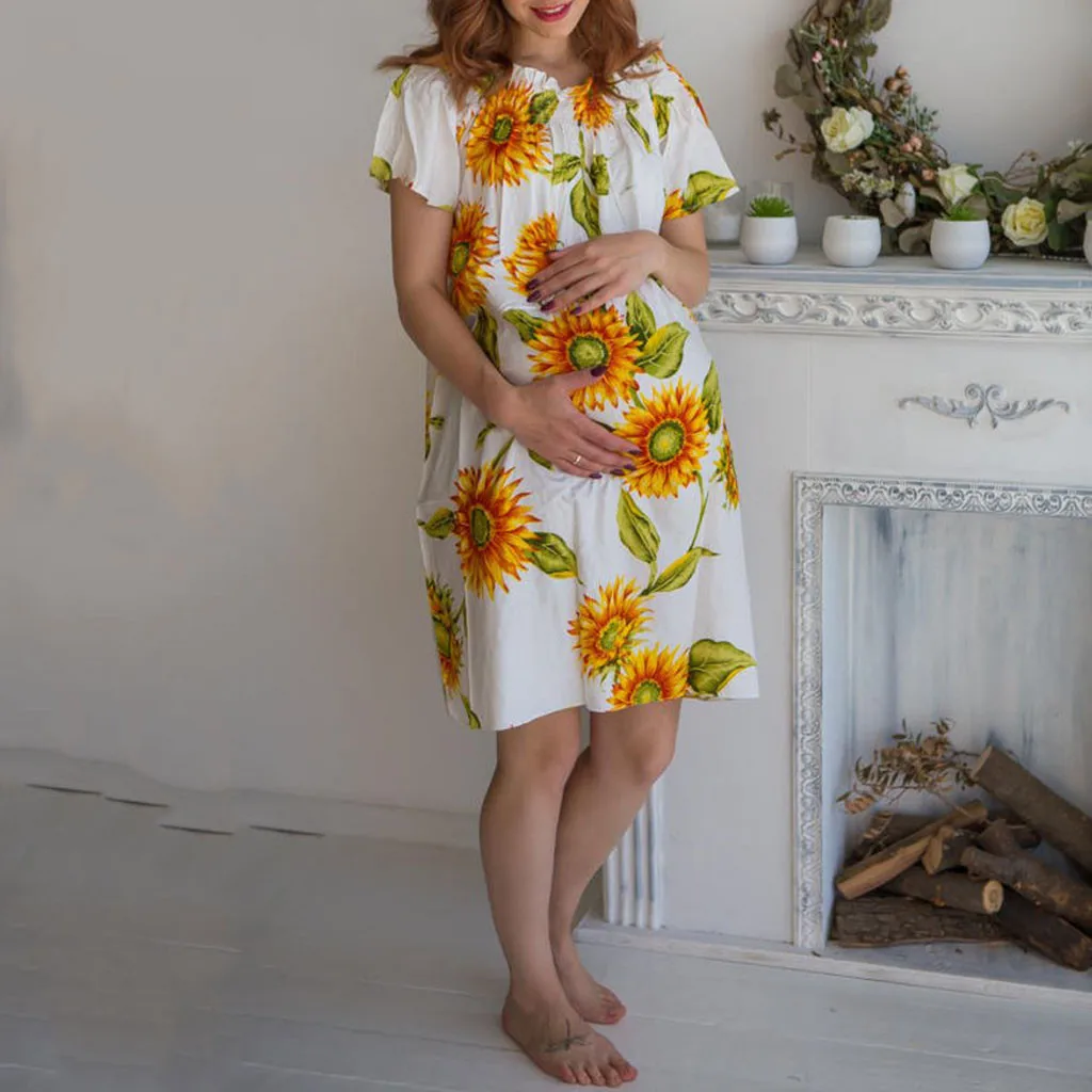 JAYCOSIN летние платья для беременных новые модные женские с принтом подсолнуха