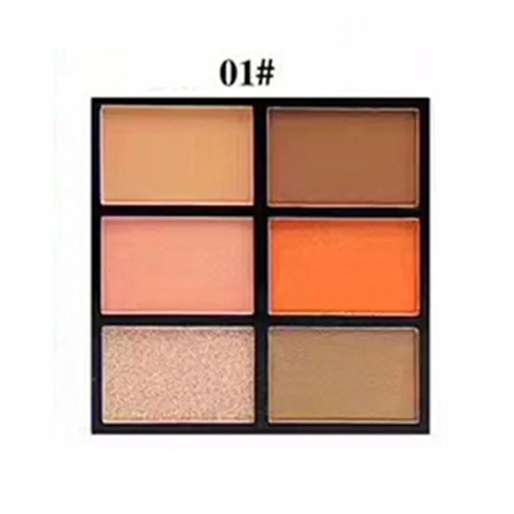 

NOVO5123 6 Colors Eye Shadow Palette Long Lasting Matte Eyeshadow Palette Shining Shimmer Silky Pigments Eye Beauty Makeup