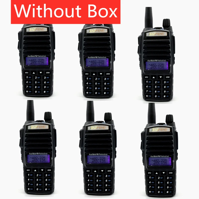 6PCS withot Box 6 шт. Высокая Двухдиапазонная 8 Вт портативная рация Baofeng UV-82 домофон 128CH портативная радиоантенна fm-приемопередатчик VHF/UHF двухстороннее радио UV82 - Цвет: 6PCS withot Box