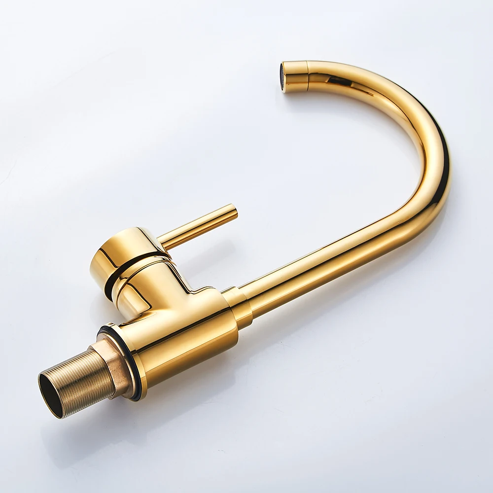 Luxury Gold Kitchen Faucet Gold Brass for Cold and Hot Mixer Tap Sink Faucet Vegetable Washing Basin Brushed Brass