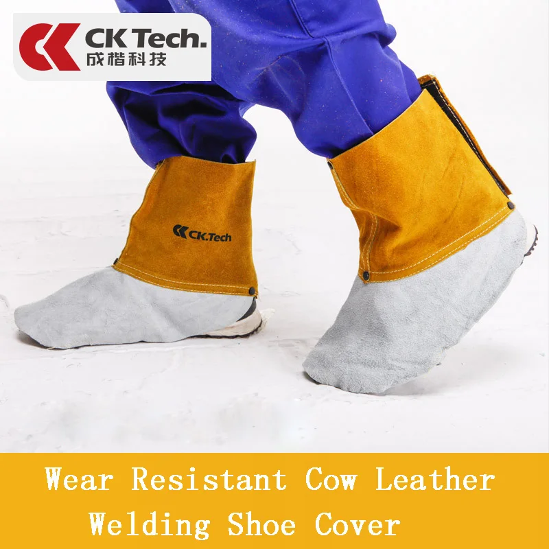 

CK Tech. Welding Spats Safety Boot Flame/Heat/Abrasion Resistant Cowhide Leather Working Shoe Covers Protector Welding Gaiter