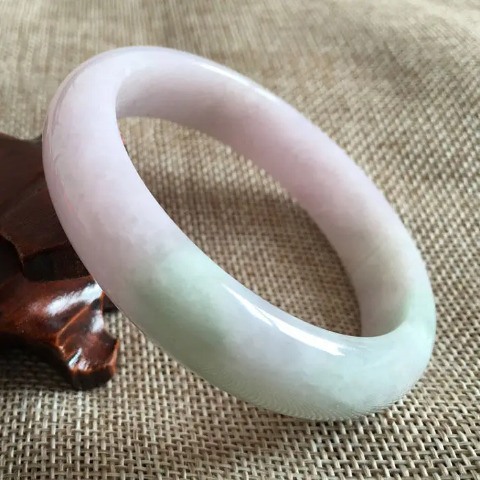 

56mm Certified Grade A Natural Lavender Green Jadeite Jade Bracelet Bangle 2781 a 5.19