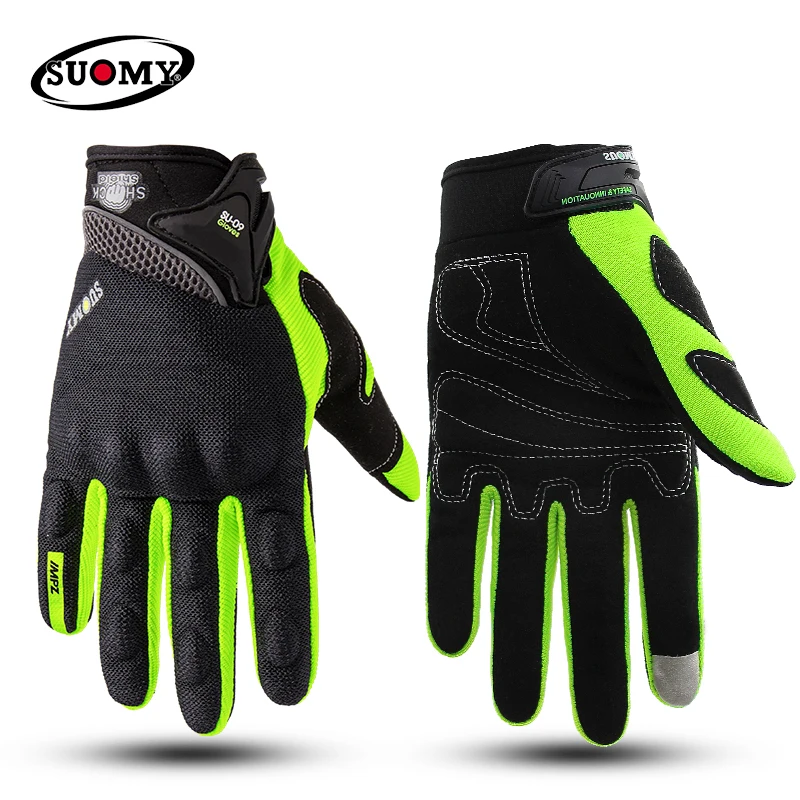 SUOMY NEW Motorcycle Gloves Green Motocross Racing gloves Full Finger Cycling guantes moto Motorbike Summer luvas da motocicleta high quality Helmet Motorcycle Helmets & Protective Gear