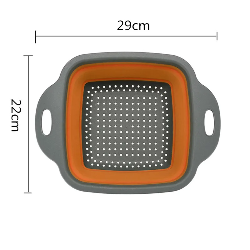 1 шт. квадратный фильтр Силиконовый складной корзина для мытья фруктов и овощей фильтр с ручкой дуршлаг кухонный инструмент - Цвет: big