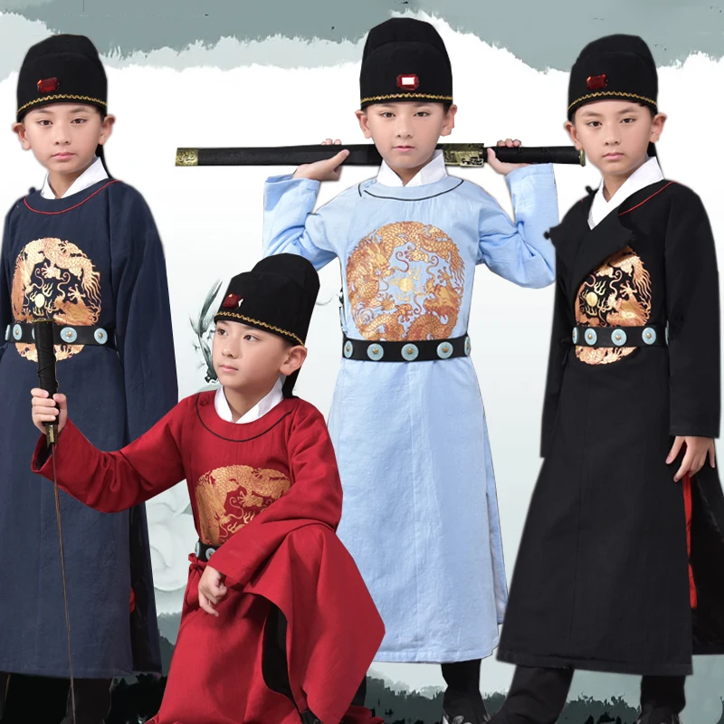 

Chinese Traditional Costume for Boy Ancient Hanfu Pricess Clothing Children Robe for Stage Kids Tang Dynasty Long Gown Clothes 9