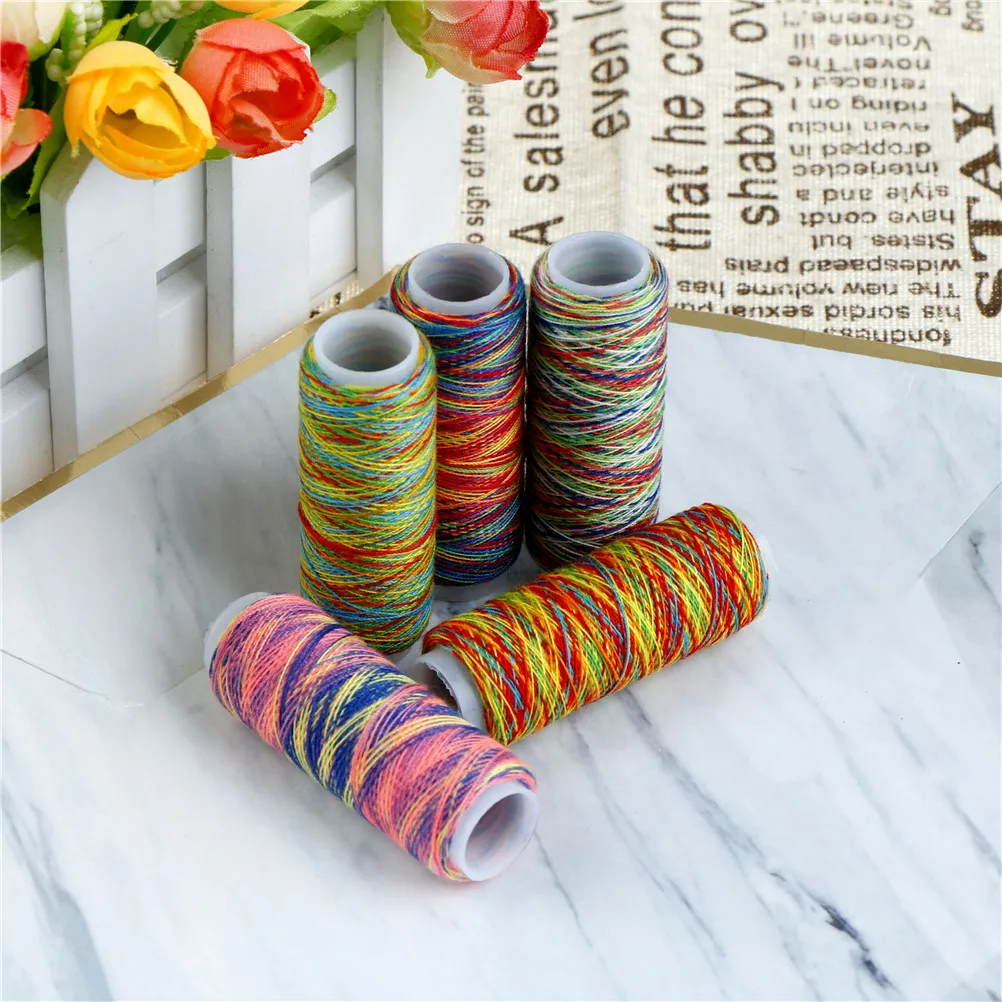 High quality 5pcs Rainbow Sewing Thread Cord Hand Machine Tool for Leather Caft Stitching | Дом и сад
