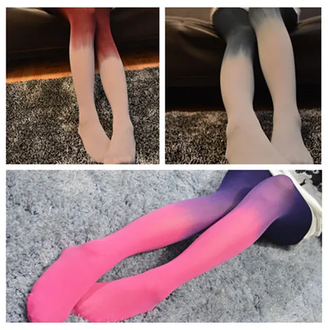 

1PC Fashion Gradient Color Velet Girls Elastic Velvet Warm Pantyhose 80D Tights Green Gradient Pantyhose Tights 7 Colors