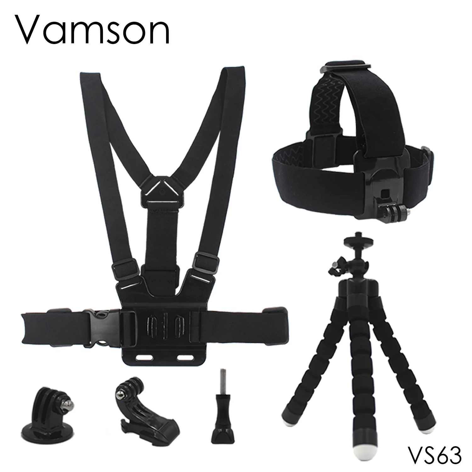 Octopus Tripod Mini Monopod Chest Strap Belt Head Strap Mount For Gopro