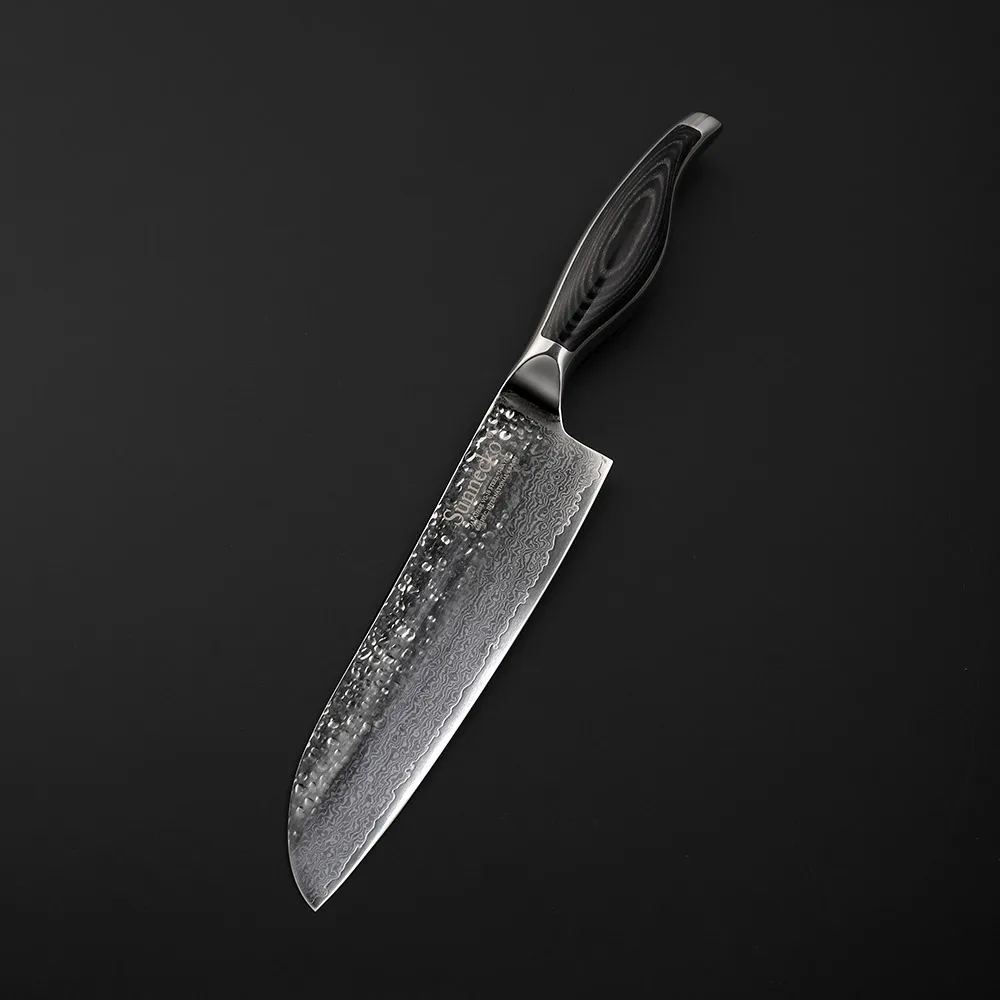 Нож сантоку SUNNECKO VG10 японский профессиональный кухонный инструмент с лезвием из