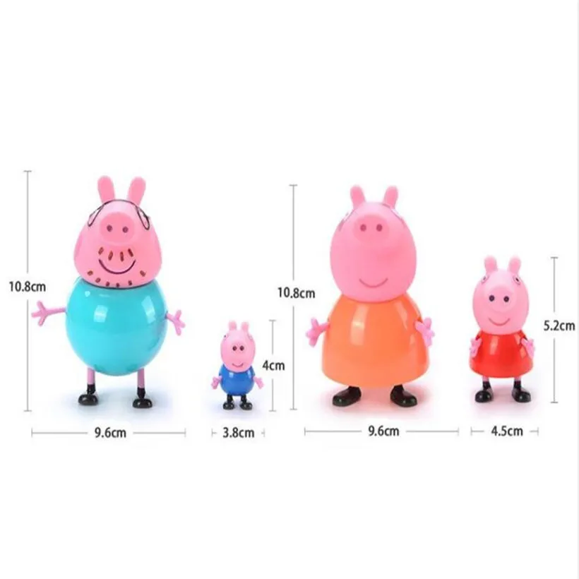 4 шт./компл. Peppa Pig Family Pack Джордж папа мама Аниме Фигурка Pelucia игрушки для детей