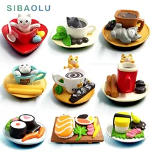 Kawaii Dessert Cat miniature garden furniture Figurine animal home decoration accessories Decor fairy resin craft Bonsai toys