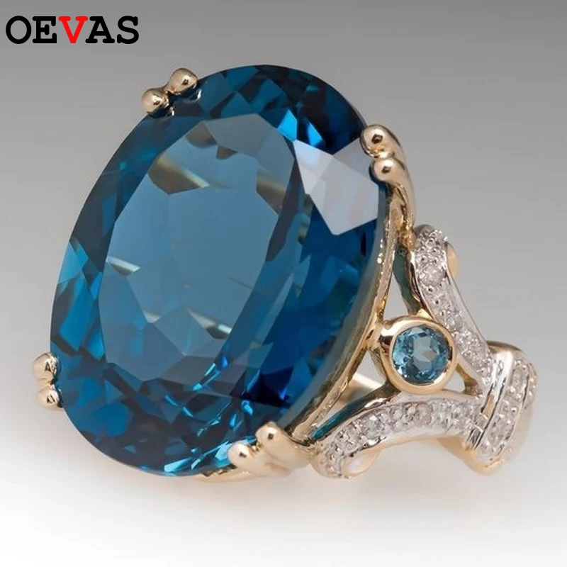 

OEVAS 2019 New Luxury Jewelry trend Engagement Wedding band ring women brand quality No fading Love Anniversary gift