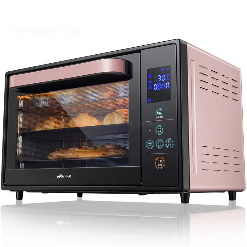 Розовый 1600 Вт 30л электрическая духовка 3D Циркуляция горячего воздуха для приготовления тортов с 4 нагревательными элементами 8 меню сенсорный экран 25-230 градусов Цельсия