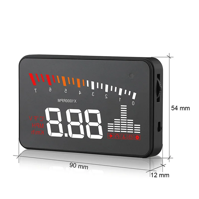 Автомобильный HUD Дисплей OBD II EOBD(система бортовой диагностики, превышения скорости Предупреждение Системы проектор лобовое стекло авто электронный Напряжение сигнализации автомобильные аксессуары