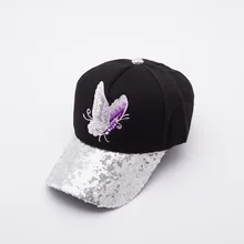 Орфографическая Цветная Бабочка блестка Корейская бейсболка сударь летние шляпы универсальные хип-хоп солнцезащитные бейсболки