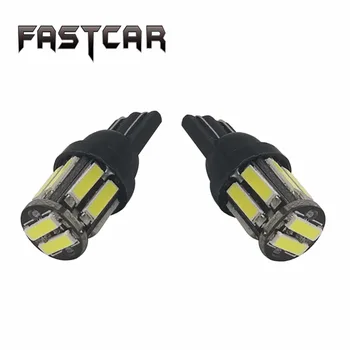 

100X Wholesale Auto Car led W5W 194 T10 10 LED SMD 7020 10SMD white blue red yellow green Free shipping !!!