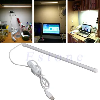 

USB 5V Adjustable 30 LED Light Tube Hard Strip On/Off Switch Day Cool White Lamp #W0905S#