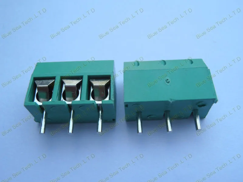 Хорошее 100 шт. KF301-3P 5,0 мм 3 Pin PCB винт Клеммная колодка Разъем, 300 В/16А(22-14 AWG провода), зеленый