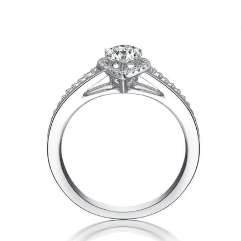 ANI 18K Белое Золото (AU750) свадебное кольцо роскошное 1 29 CT сертифицированное
