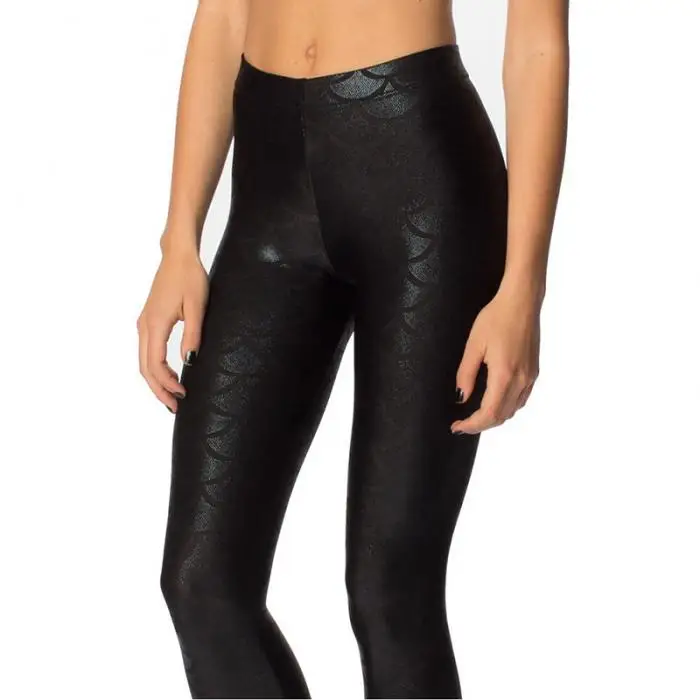 Новые модные брюки с цифровой печатью для женщин Русалка рыбий чешуи леггинсы LXH