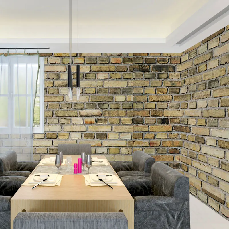 Vintage Wall Paper Behang Classic Brick Photo Wallpaper Mural Stickers 3D Living Room Bedroom