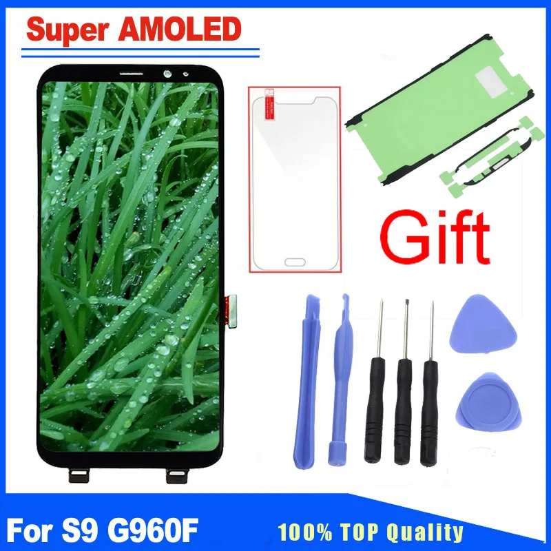 

Super AMOLED Pantalla For Samsung Galaxy S9 SM-G960F LCD Display Touch Screen Digitizer Assembly With Frame Replacement Kits